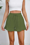Full Size Drawstring Ruffle Hem Shorts - Trendsi - Flyclothing LLC
