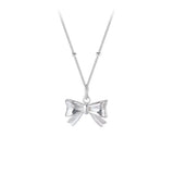 925 Sterling Silver Bow Necklace - Trendsi - Flyclothing LLC