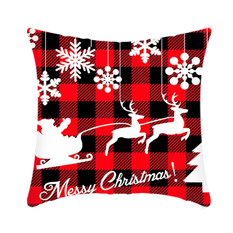 Merry Christmas Cushion Cover 45cm Elk Santa Claus Short Plush Sofa Pillow Cover Home Decor Pillowcase Christmas Decoration - My Store - Flyclothing LLC