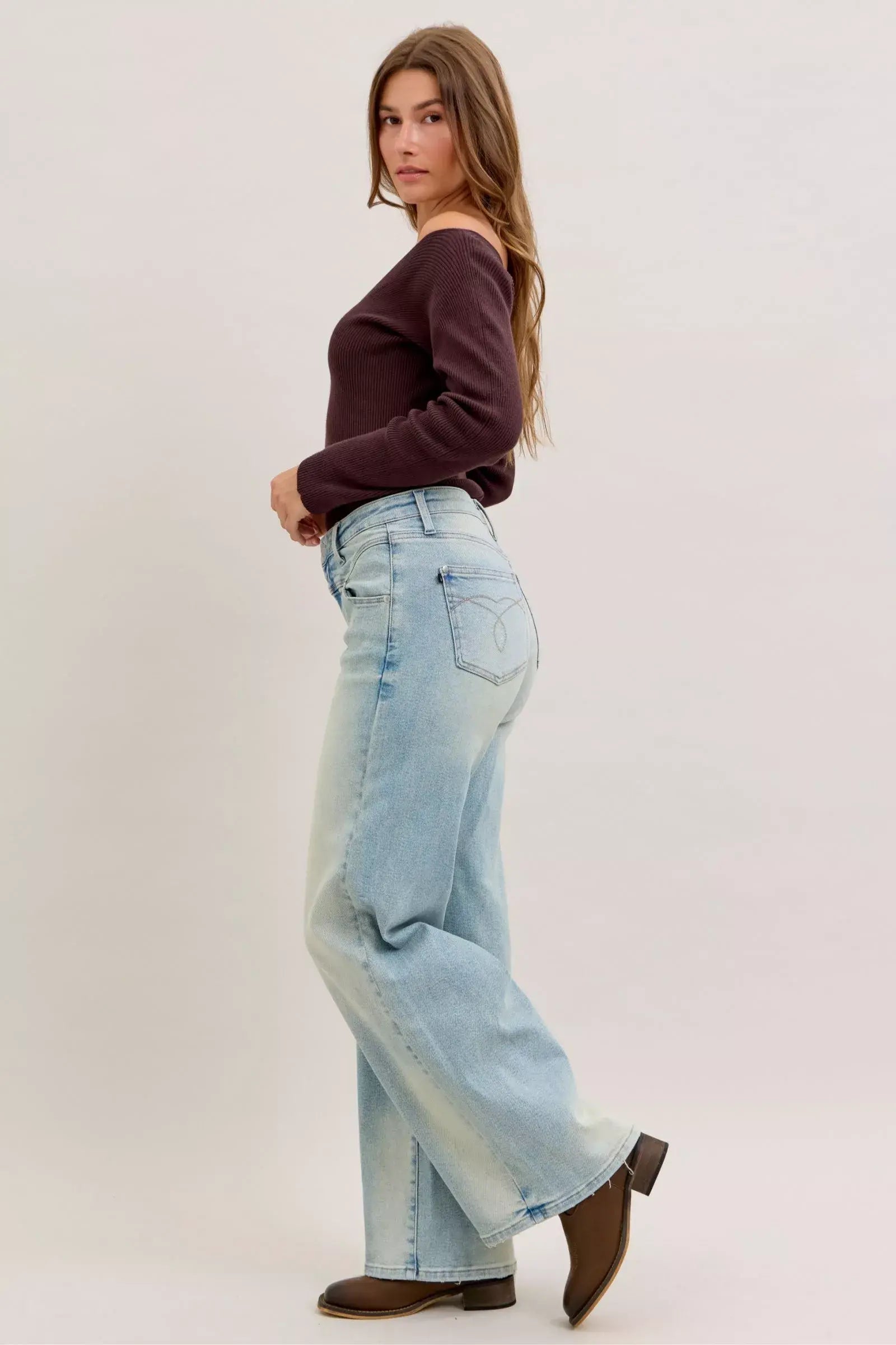 Judy Blue High Waist Column Straight Jeans - Trendsi - Flyclothing LLC