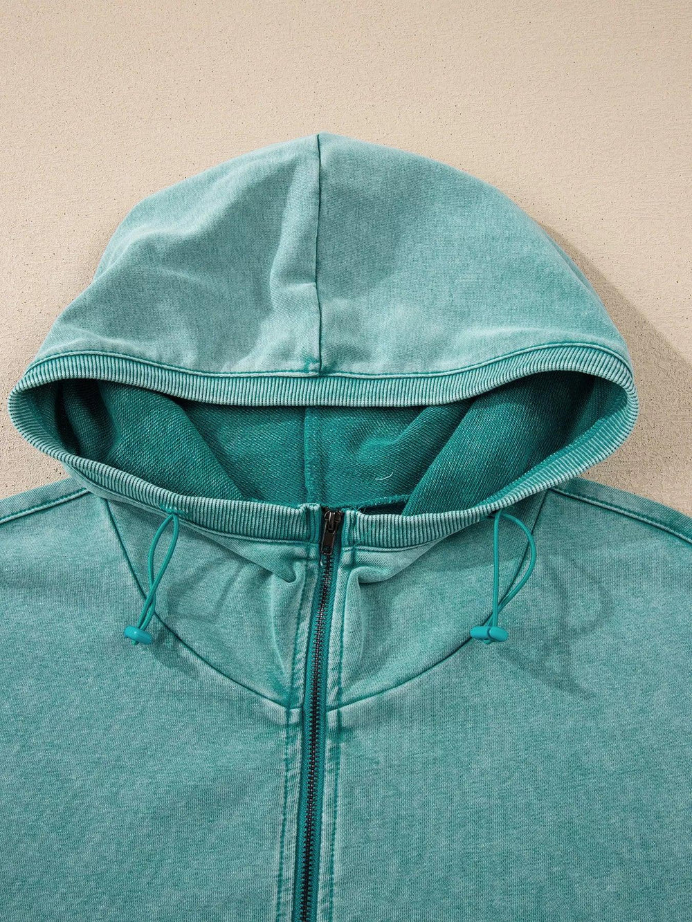 Half Zip Kangaroo Pocket Mineral Wash Baggy Hoodie - Trendsi - Flyclothing LLC