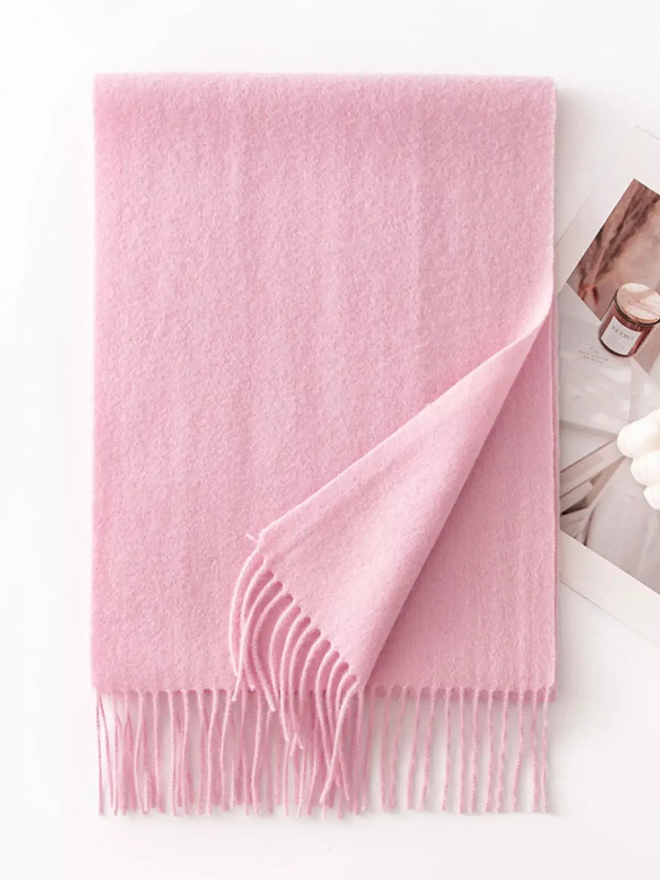 Solid Color Fringe Scarf - Trendsi - Flyclothing LLC