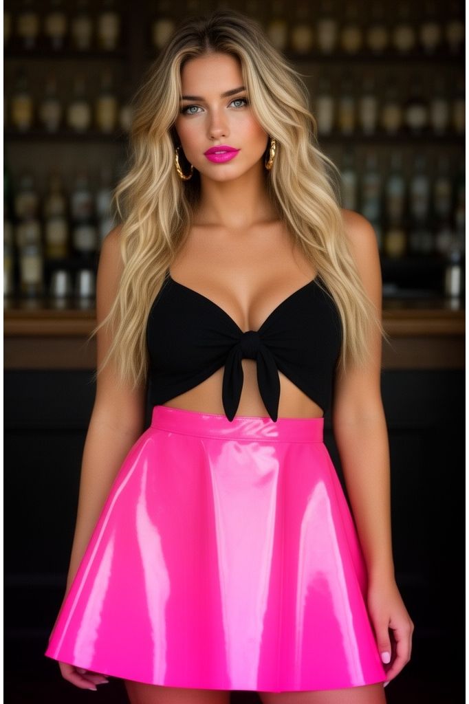 Hot Pink Patent Skirt