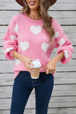 Angel Wings Heart Dropped Shoulder Long Sleeve Sweater - Trendsi