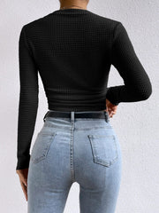 Round Neck Long Sleeve T-Shirt - Trendsi