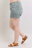 Judy Blue Full Size Hw Garment Dyed & Back Pkt Embroidery Shorts Plus Size - Trendsi - Flyclothing LLC