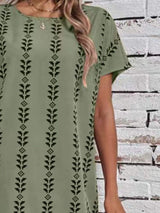 Printed Round Neck Short Sleeve Dress - Trendsi - Flyclothing LLC
