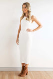 Slit Ribbed Round Neck Sleeveless Dress - Trendsi - Flyclothing LLC