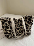 Leopard Fluff Tote Bag - Trendsi - Flyclothing LLC