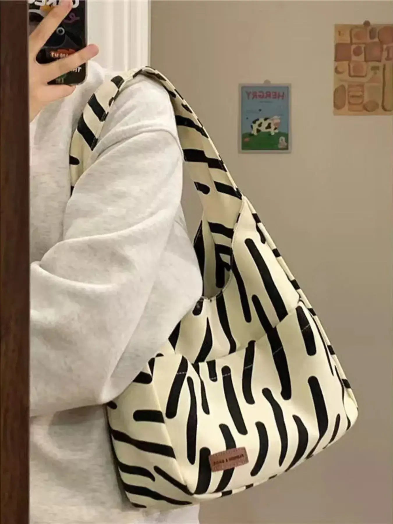 Striped Pattern Casual Handbag - Trendsi - Flyclothing LLC