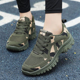 Camouflage Lace Up Mesh Breathable Athletic - Trendsi