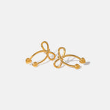 Stainless Steel Bow Earrings - Trendsi - Flyclothing LLC