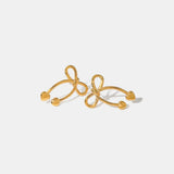 Stainless Steel Bow Earrings - Trendsi