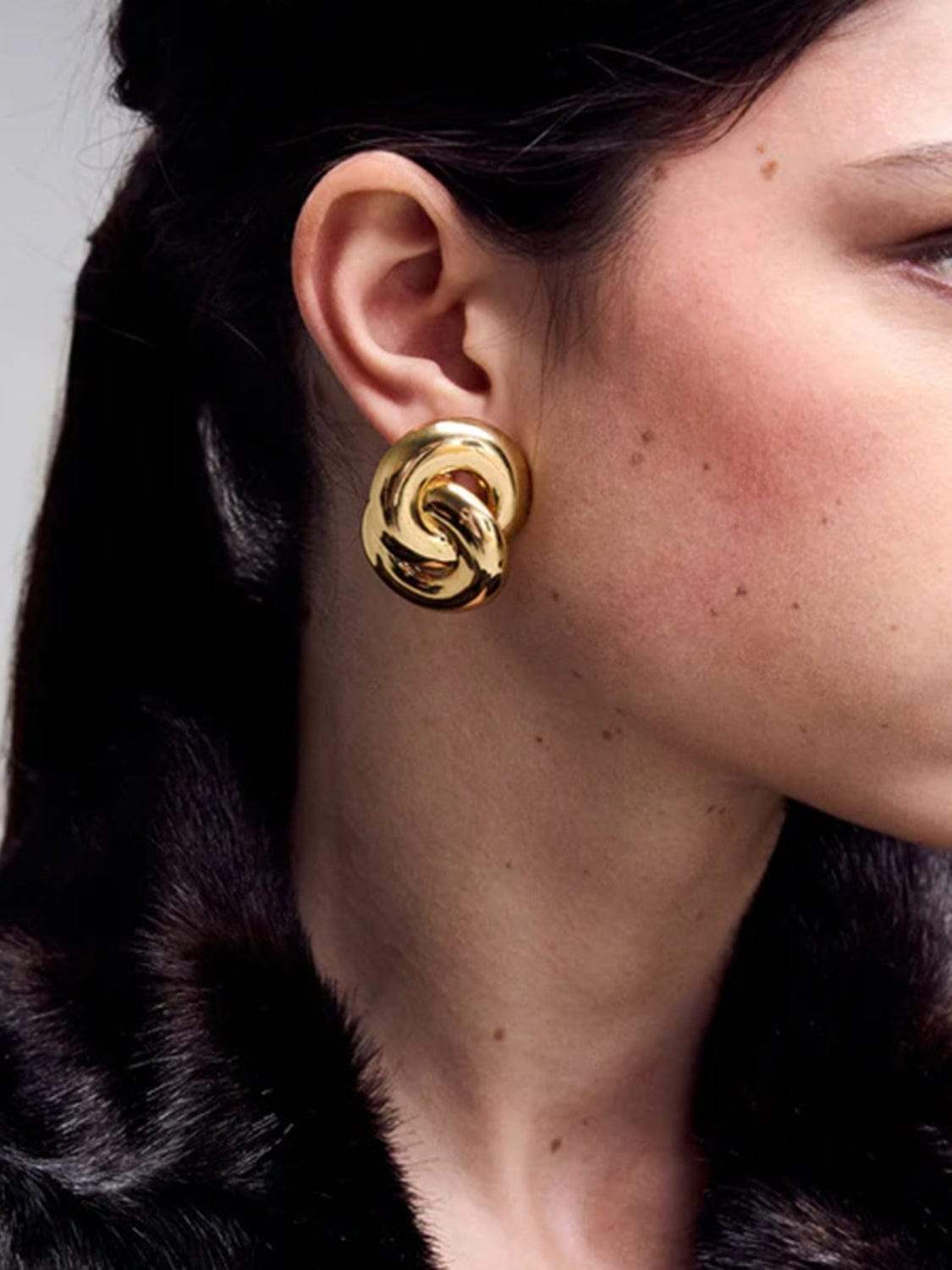 18K Gold-Plated Stainless Steel Knotted Earrings - Trendsi - Flyclothing LLC