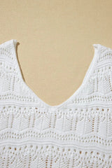 V Neck Textured Hollow-Out Sweater Vest - Trendsi - Flyclothing LLC