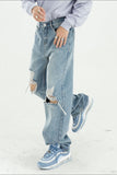 Distressed Wide Leg Jeans with Pockets - Trendsi