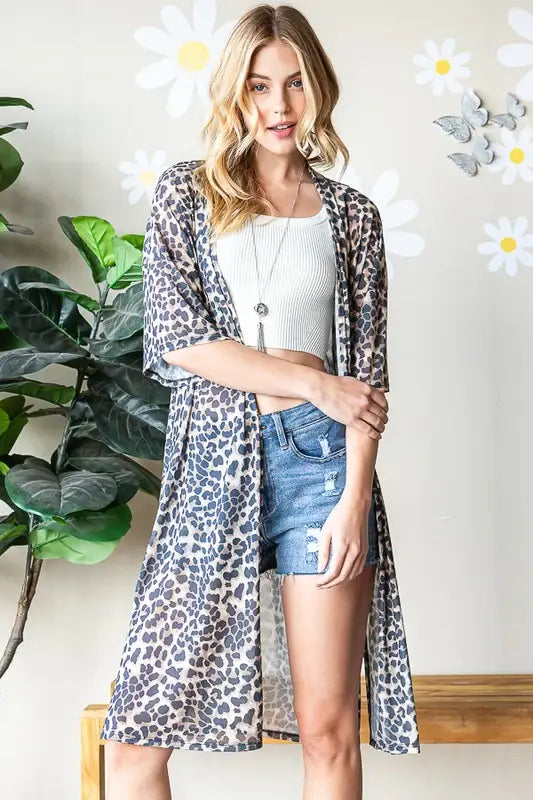 Heimish Full Size Leopard Open Front Cardigan Plus Size - Trendsi - Flyclothing LLC