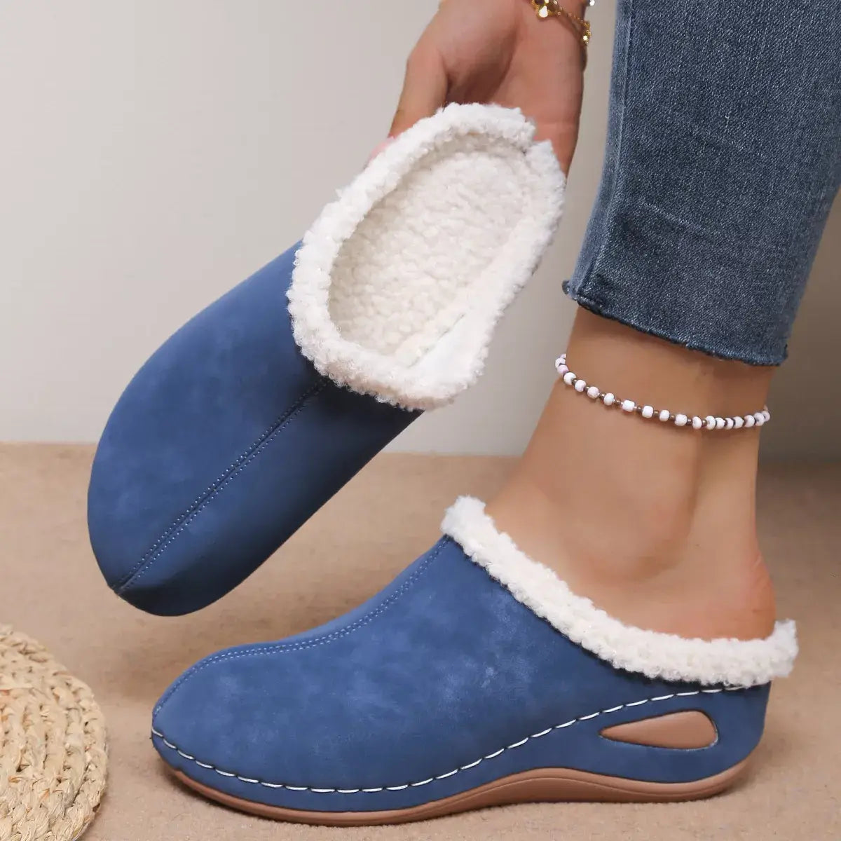 Plush Lined Wedge Slip-Ons - Trendsi - Flyclothing LLC