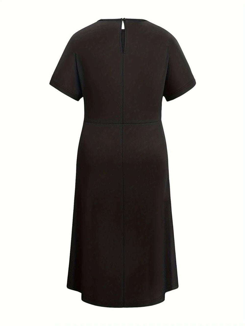 Round Neck Short Sleeve Midi Dress - Trendsi - Flyclothing LLC