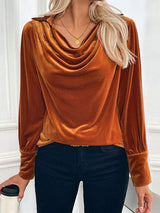 Perfee Ruched Long Sleeve Blouse - Trendsi - Flyclothing LLC