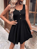 Scoop Neck Wide Strap Mini Tank Dress - Trendsi - Flyclothing LLC