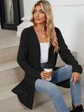 Pocketed Open Front Long Sleeve Cardigan - Trendsi - Flyclothing LLC