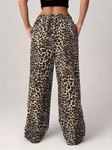 Leopard Wide Leg Pants with Pockets - Trendsi - Flyclothing LLC