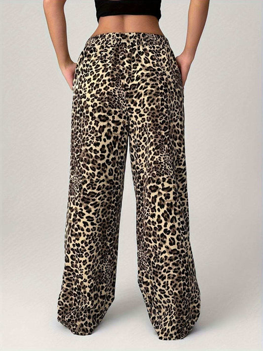 Leopard Wide Leg Pants with Pockets - Trendsi - Flyclothing LLC