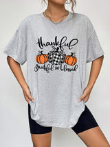 Round Neck Short Sleeve Fall Season Graphic T-Shirt - Trendsi - Flyclothing LLC