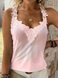 Full Size Lace Detail V-Neck Tank - Trendsi - Flyclothing LLC