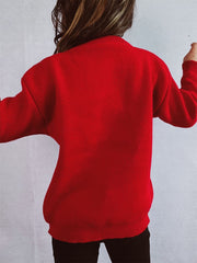 Christmas Tree Round Neck Long Sleeve Sweater - Trendsi