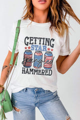 Graphic Round Neck Short Sleeve T-Shirt - Trendsi - Flyclothing LLC
