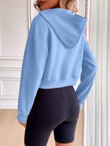 Ivy Lane Zip Up Dropped Shoulder Hooded Jacket - Trendsi - Flyclothing LLC