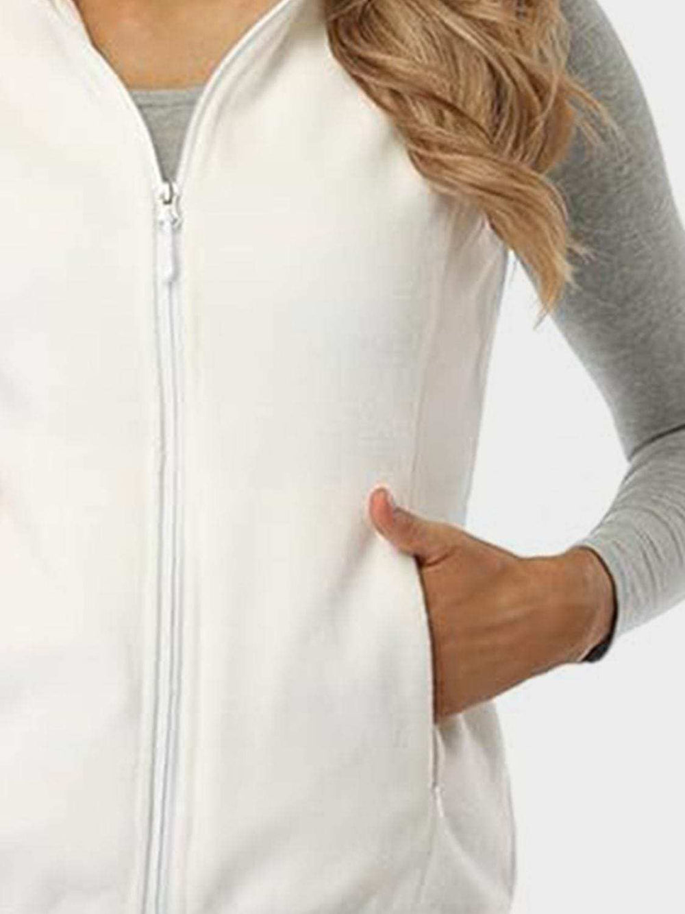 Zip Up Turtleneck Vest with Pockets - Trendsi - Flyclothing LLC