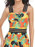 Ruched Printed Sweetheart Neck Two-Piece Swim Set - Trendsi