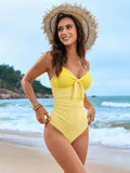 Lace Detail Crisscross Back One-Piece Swimwear - Trendsi - Flyclothing LLC
