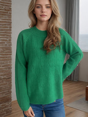 Mock Neck Long Sleeve Sweater - Trendsi