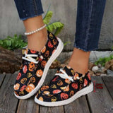 Halloween Pumpkin Print Round Toe Sneakers - Trendsi - Flyclothing LLC