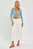 RISEN Tummy Control High Rise Crop Wide Jeans - Trendsi - Flyclothing LLC