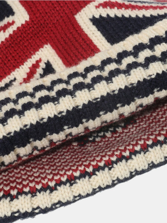 Roll Rim US Flag Knit Hat - Trendsi