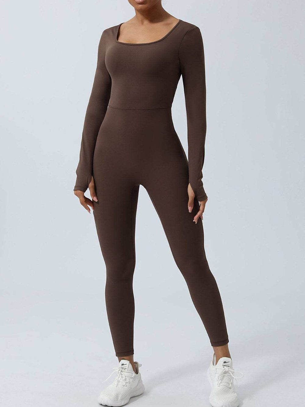 Twisted Backless Long Sleeve Jumpsuit - Trendsi - Flyclothing LLC