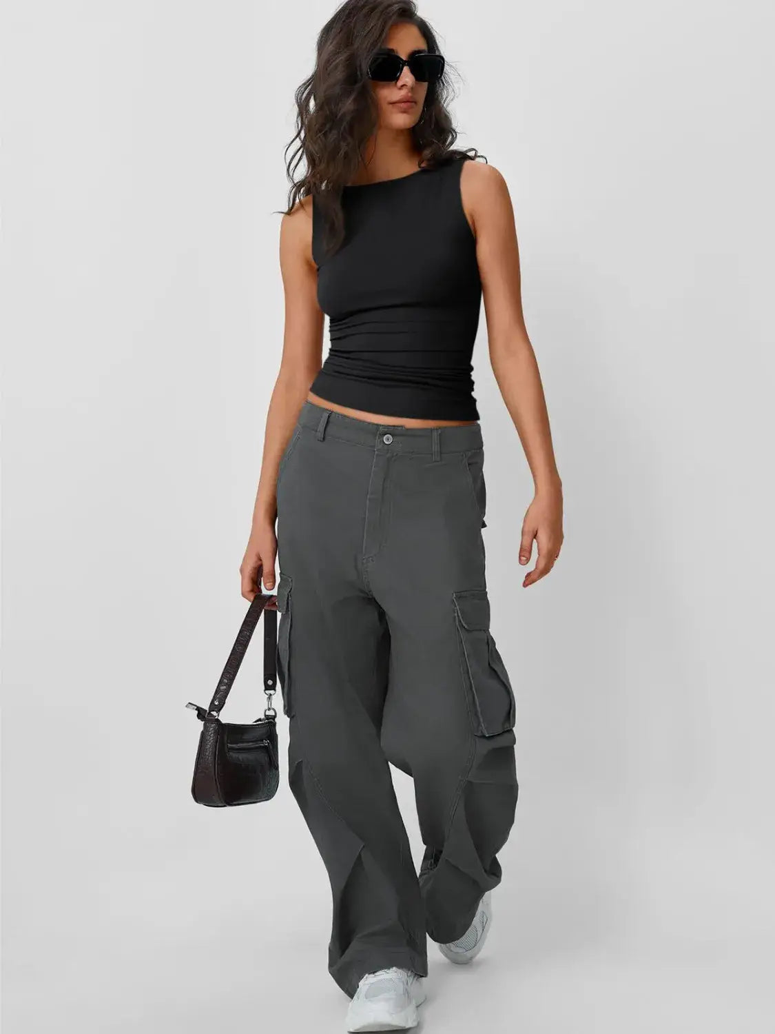 Solid Round Neck Tank - Trendsi - Flyclothing LLC
