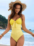 Lace Detail Crisscross Back One-Piece Swimwear - Trendsi - Flyclothing LLC