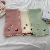 Butterfly Embroidered Knitted Scarf - Trendsi - Flyclothing LLC