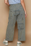 POL Distressed Raw Hem Wide Leg Pants - Trendsi