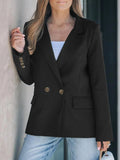 Perfee Lapel Collar Long Sleeve Blazer - Trendsi