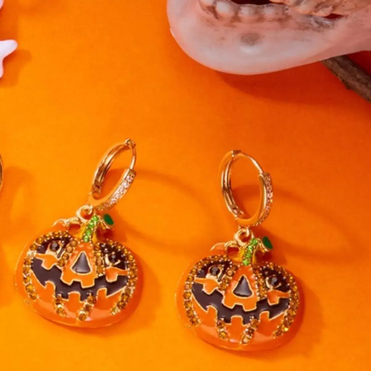 Halloween Pumpkin Drop Earrings - Trendsi - Flyclothing LLC