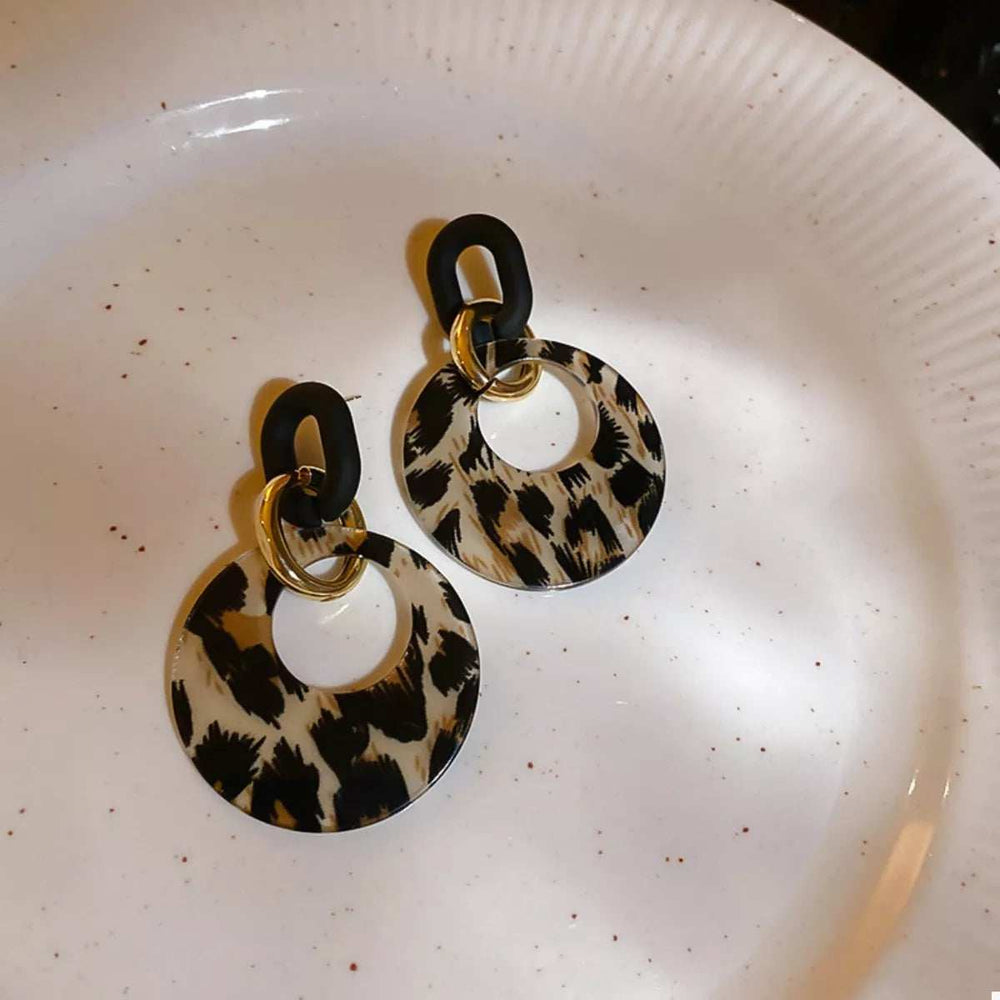 Printed Circle Dangle Earrings - Trendsi - Flyclothing LLC