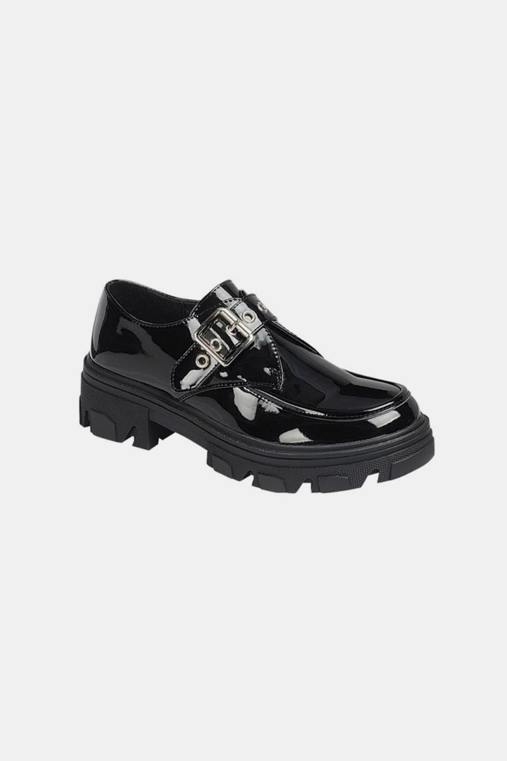 Forever Link Buckled Platform Lug Sole Loafers - Trendsi