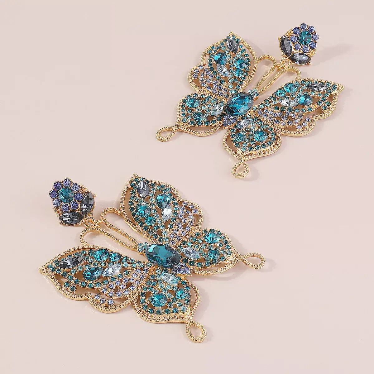 Butterfly Rhinestone Dangle Earrings - Trendsi - Flyclothing LLC